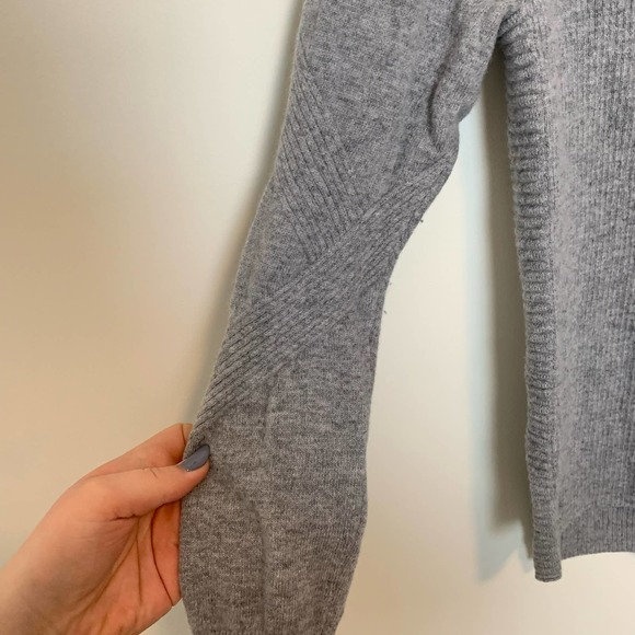 Zella Womens Long Sleeve Pullover Sweater Size XS Gray Wool Cashmere Ribbed - Picture 13 of 15